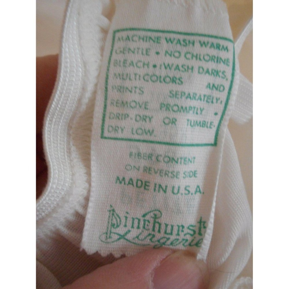 Vtg Nylon creamy White Maxi Full Length half Slip Petite - Picture 5 of 6